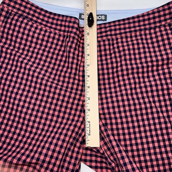 Bonobos Swim Trunks Size 33 Pink Blue Gingham Button Front Mesh Lined Preppy Dad - Picture 6 of 14